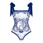 Tile Pattern Double-Sided Swimsuit Set