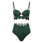 Green Laser Cut Circular Bikini Set
