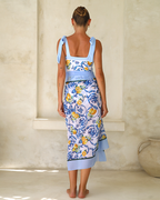 Lemon Patterned Swimsuit Set with Shoulder Straps
