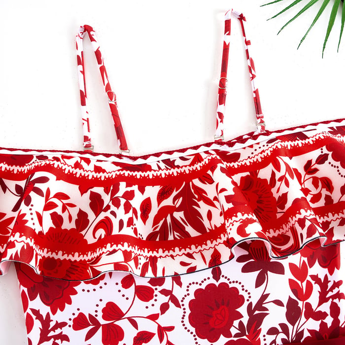 Retro Print Swimsuit Set