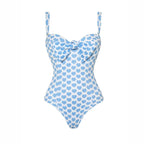 Heart Patterned Swimsuit Set with Bow and Shorts or Skirt