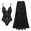 Vanera Laser Cut Floral Pattern Swimsuit Set