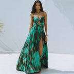 Emerald Starfish Detailed Ruffled Swimsuit Set