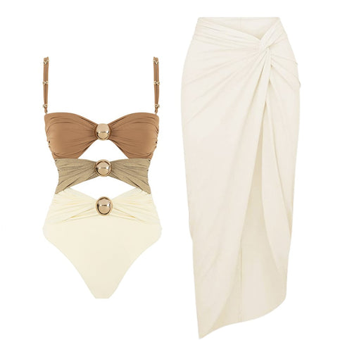 Beaded Knotted Swimsuit Set