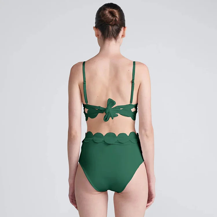 Green Laser Cut Circular Bikini Set