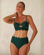 Green Laser Cut Circular Bikini Set