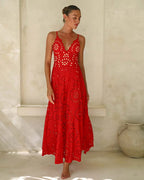 Vanera Laser Cut Floral Pattern Swimsuit Set