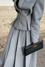 Georgia Collar Blazer Midi Skirt Set