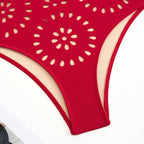 Vanera Laser Cut Floral Pattern Swimsuit Set