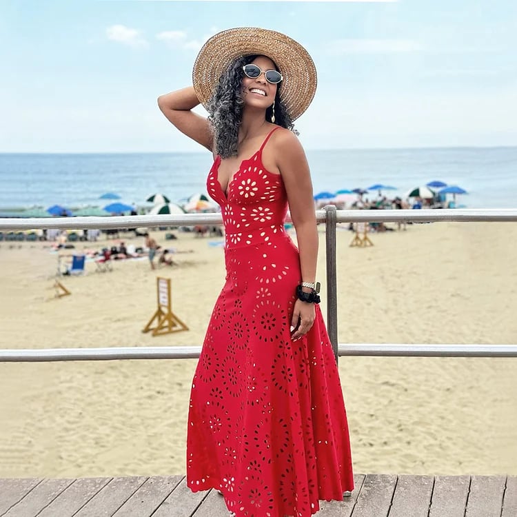 Vanera Laser Cut Floral Pattern Swimsuit Set