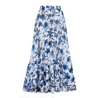 V-Neck Floral Patterned Wavy Swimsuit Set