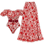 Retro Print Swimsuit Set