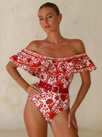 Retro Print Swimsuit Set