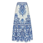 Blue and White Porcelain Patterned Swimsuit Set