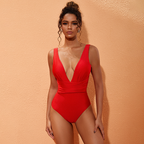 3D Removable Rose Red Swimsuit Set