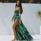 Emerald Starfish Detailed Ruffled Swimsuit Set