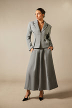 Georgia Collar Blazer Midi Skirt Set