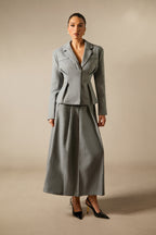 Georgia Collar Blazer Midi Skirt Set
