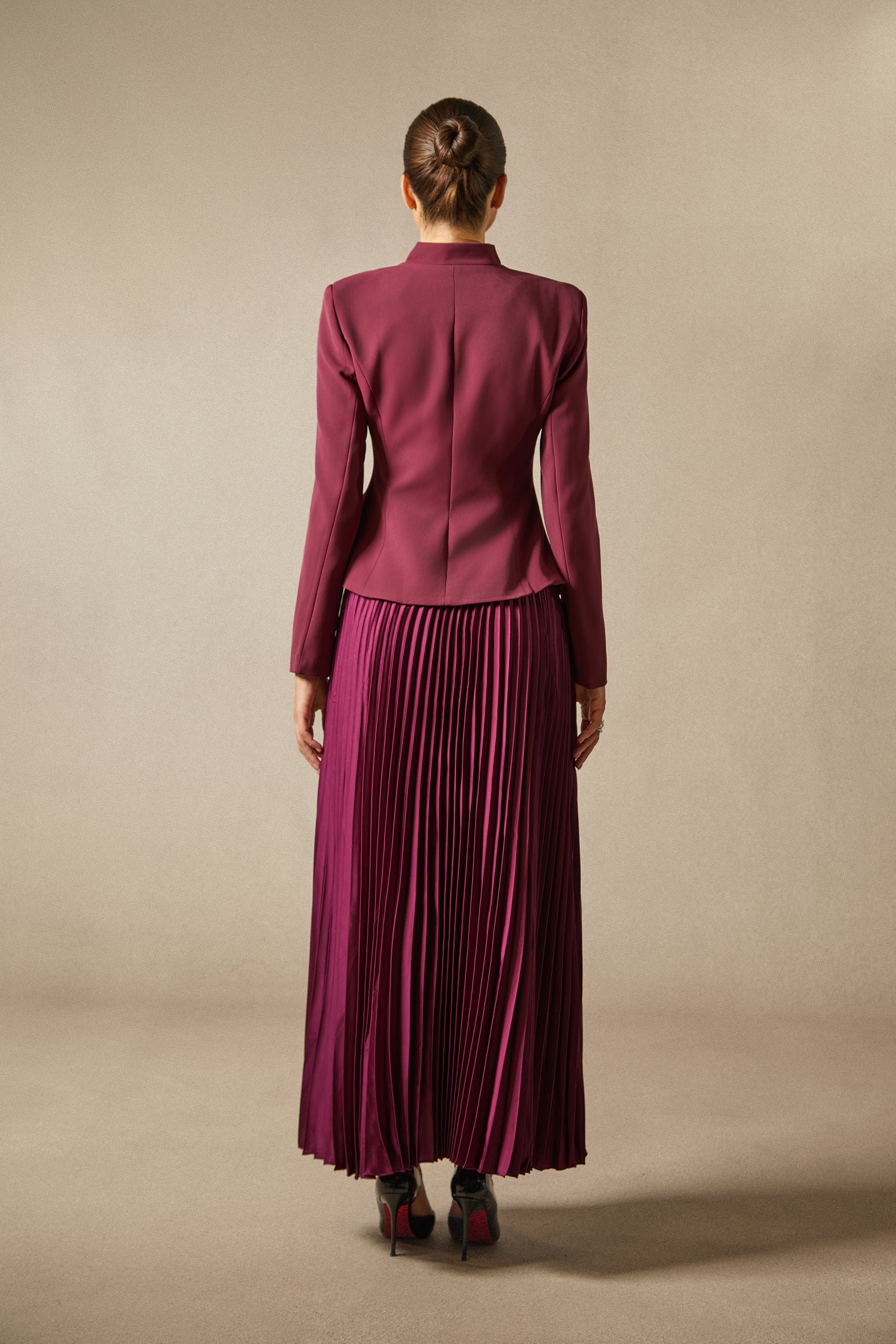 Christine Embroidered Pleated Skirt Set