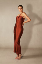 Elaina Halter Neck Tassel Maxi Dress