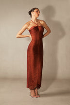 Elaina Halter Neck Tassel Maxi Dress