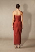 Elaina Halter Neck Tassel Maxi Dress