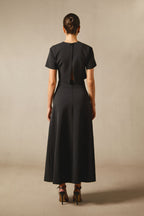 Angelica Short-Sleeved Top and Skirt Set with Floral Applique