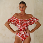 Retro Print Swimsuit Set