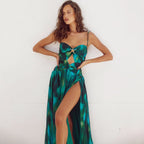 Emerald Starfish Detailed Ruffled Swimsuit Set