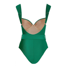 Vintage Green Belted Swimsuit Set