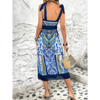 Tile Pattern Double-Sided Swimsuit Set