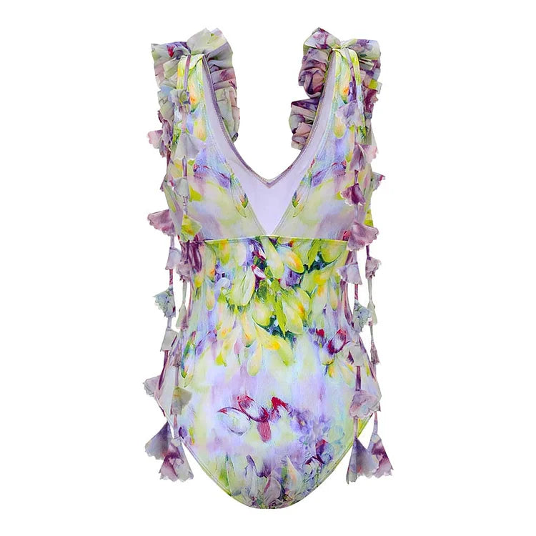 Ivy Flower Detail Swimsuit Set