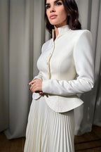 Christine Embroidered Pleated Skirt Set