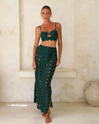 Green Laser Cut Circular Bikini Set