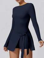 High-Necked Long-Sleeved Tennis Dress