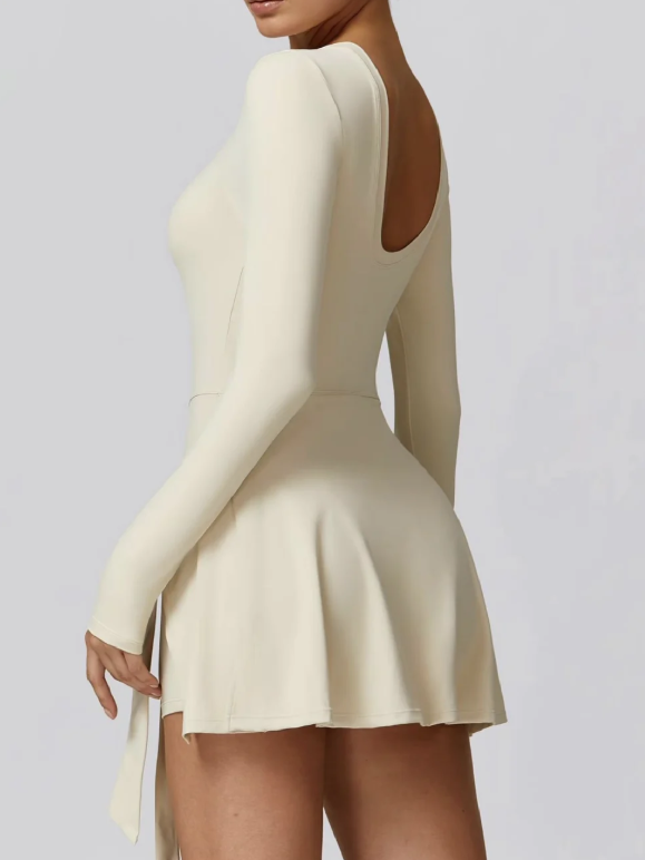 High-Necked Long-Sleeved Tennis Dress