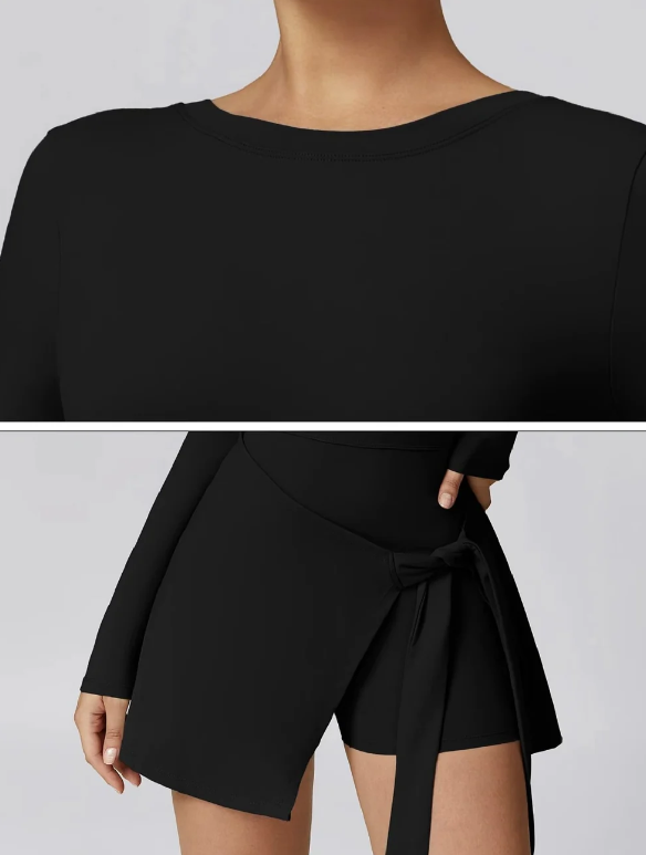 Yüksek Boyunlu Uzun Kollu Tenis Elbisesi