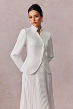 Christine Embroidered Pleated Skirt Set