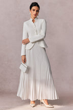 Christine Embroidered Pleated Skirt Set