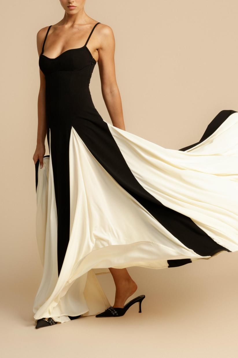 Düz Jersey Kolsuz Uzun Elbise