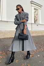 Georgia Collar Blazer Midi Skirt Set