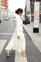 Christine Embroidered Pleated Skirt Set