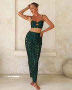 Green Laser Cut Circular Bikini Set