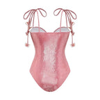 Pink Swimsuit Set with Shiny Butterfly Details