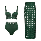 Green Laser Cut Circular Bikini Set