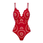 Vanera Laser Cut Floral Pattern Swimsuit Set