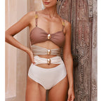 Beaded Knotted Swimsuit Set