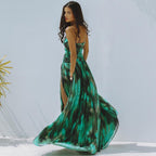 Emerald Starfish Detailed Ruffled Swimsuit Set