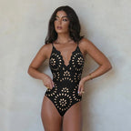 Vanera Laser Cut Floral Pattern Swimsuit Set