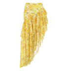 Yellow Lily Patterned Swimsuit Set